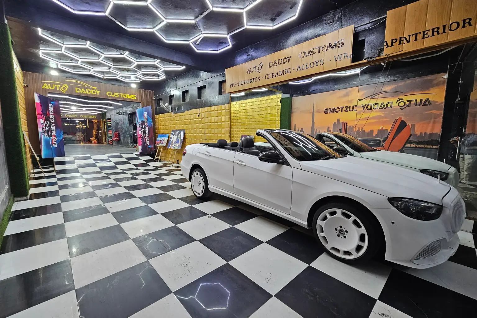 customer lounge interior design for Auto Daddy Custom car modification studio