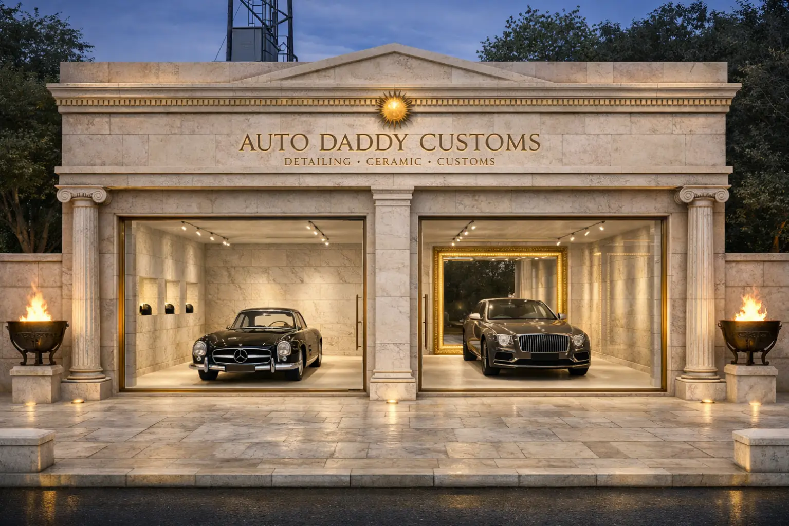 car display area interior design for Auto Daddy Custom automotive studio