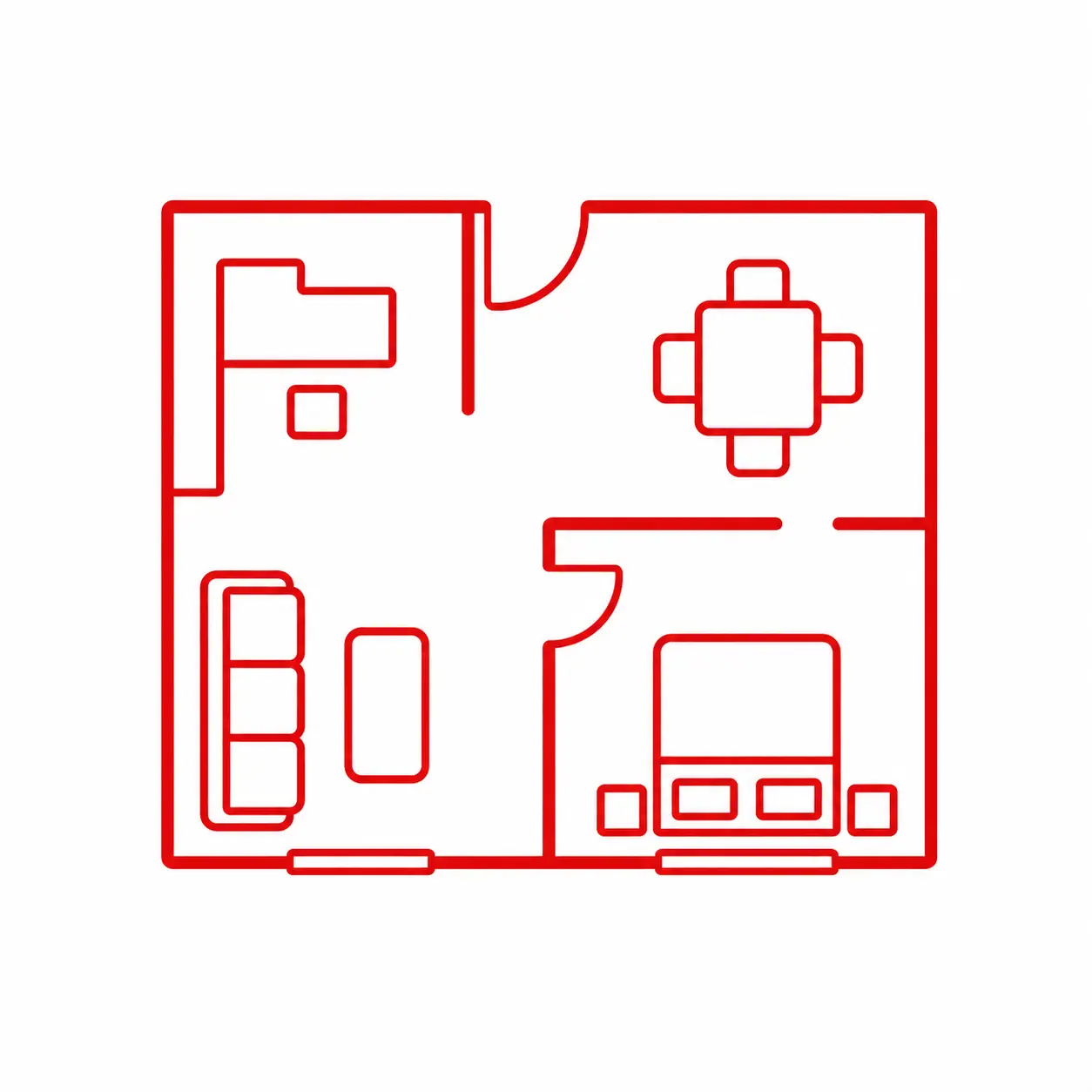 Space Planning Layout Design Space planning and layout design icon for home interiors